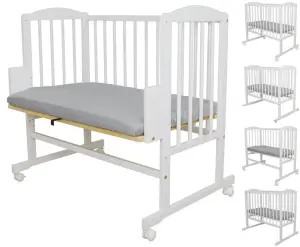 5w1 Filip łóżeczko dostawne, kołyska, łóżeczko, kółka, sofa kolor biały + materac