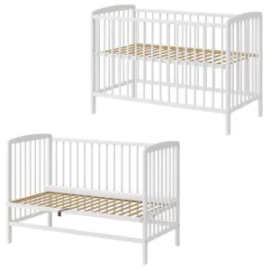 Łóżeczko 120x60(67) dostawne 2w1 Andrzej kolor BIAŁY