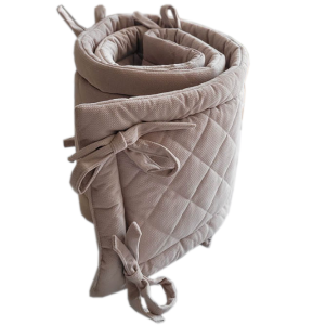 Ochraniacz do łóżeczka beżowy Velvet 180 cm | SenMalucha