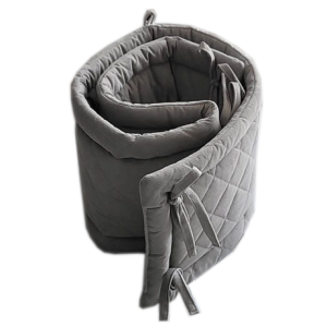Ochraniacz do łóżeczka szary Velvet 180 cm | SenMalucha