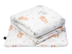 Pościel bambusowa z wypełnieniem do łóżeczka Misie z balonami | SenMalucha