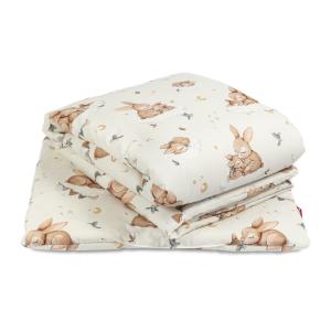 Pościel bambusowa z wypełnieniem do łóżeczka Zajączki | SenMalucha