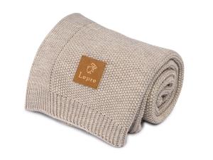 Kocyk z wełny merino 100x80 cm Jasny Beż Lepre | SenMalucha