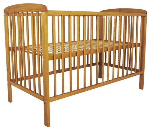 Olejowane łóżeczko niemowlęce ANDRZEJ 120x60 sosnowe EKO Baby Crew – Light Walnut