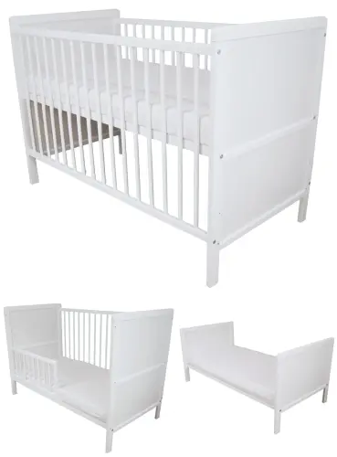 Łóżeczko tapczanik 3w1 Kacperek 120x60 cm kolor biały + materac