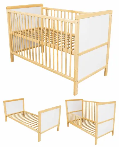 Łóżeczko tapczanik 3w1 „Kacperek” 120×60 – sosna – funkcja tapczanika