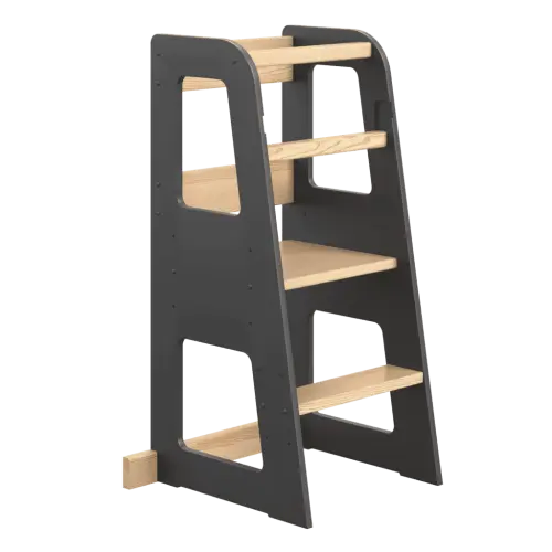 Kitchen Helper Standard czarny/sosna – pomocnik kuchenny dla dziecka