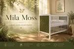 Łóżeczko Mila Moss niemowlęce tapicerowane 120x60 cm zielone 3 poziomy